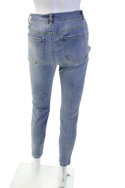 Renuar Womens Ankle Skinny Jeans Light Blue High Rise Size 2