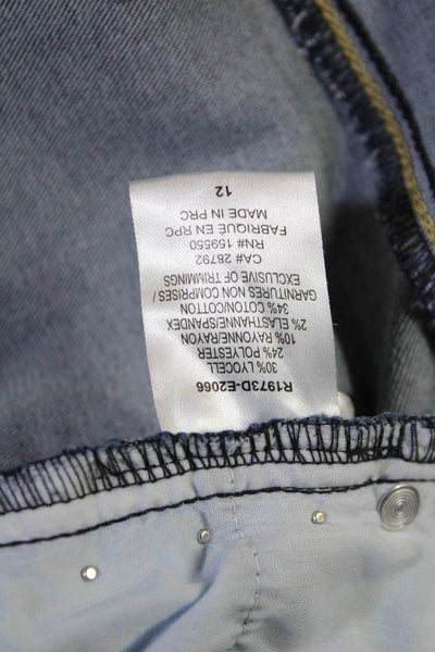 Renuar Womens Ankle Cropped High Rise Dark Blue Jeans Size 12