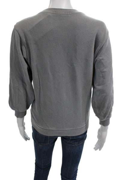 Agolde Womens Pullover Sweatshirt Gray Crew Neck 3/4 Sleeve 100% Cotton Size XS