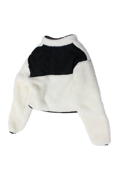 Nike Girls Long Sleeve Half Zip Sherpa Sweater White Size XS