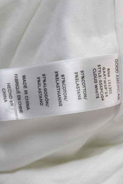Good American Womens Dress Pants White Button 31 Inseam Size 15