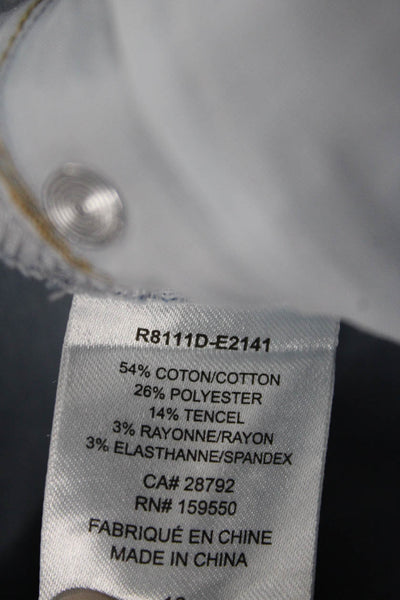 Renuar Womens Cropped Capri Jeans Light Blue High Rise Petite Size 8