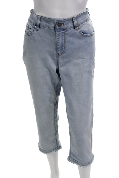 Renuar Women Capri Cropped High Rise Light Blue Jeans Size 10