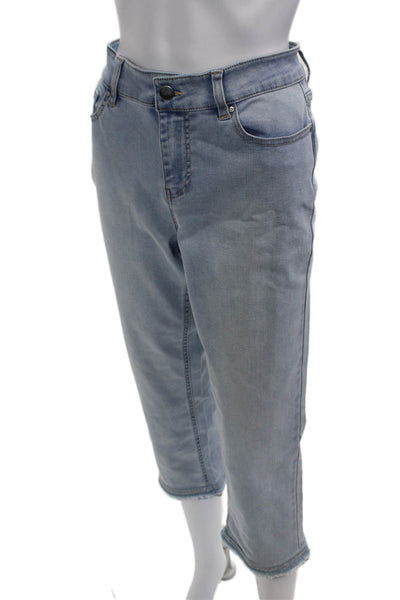 Renuar Women Capri Cropped High Rise Light Blue Jeans Size 10