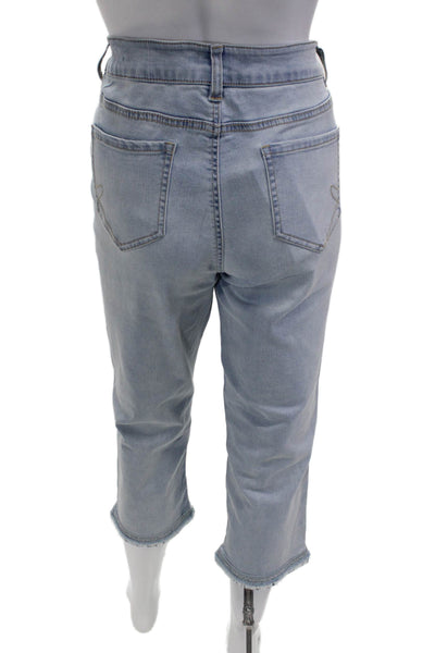 Renuar Women Capri Cropped High Rise Light Blue Jeans Size 10