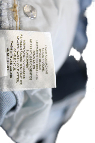 Renuar Womens Capri Cropped Light Blue High Rise Jeans Petite Size 14