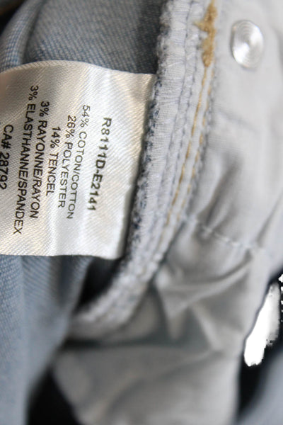 Renuar Womens Capri Cropped Light Blue High Rise Jeans Petite Size 14
