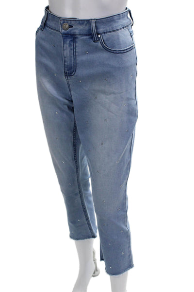 Renuar Women Cropped Ankle Jeans Light Blue Petite Size 16