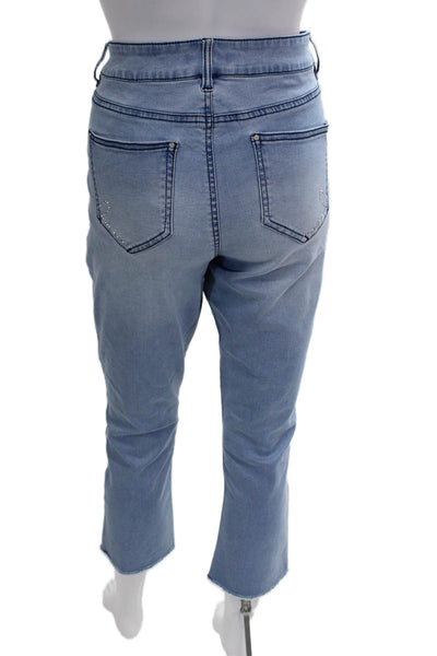 Renuar Women Cropped Ankle Jeans Light Blue Petite Size 16
