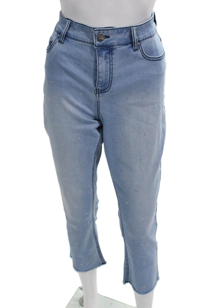 Renuar Women Capri Cropped Light Blue Jeans High Rise Size 10 Petite