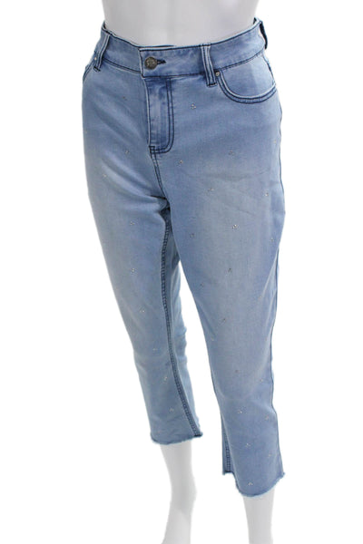Renuar Women Capri Cropped Light Blue Jeans High Rise Size 10 Petite