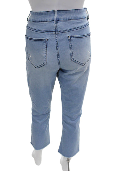 Renuar Women Capri Cropped Light Blue Jeans High Rise Size 10 Petite