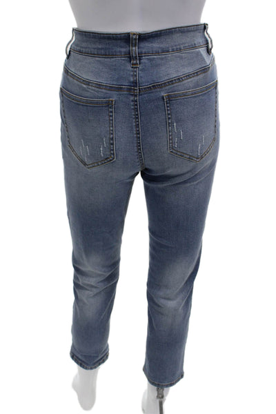 Renuar Womens Cropped Ankle High Rise Blue Jeans Size 0