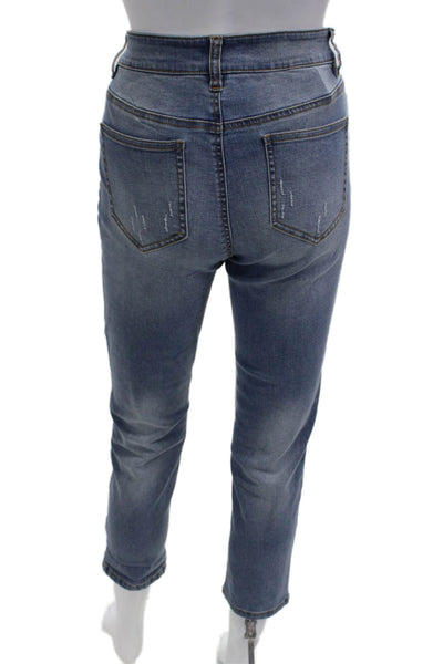 Renuar Womens High Rise Blue Ankle Cropped Jeans Size 14