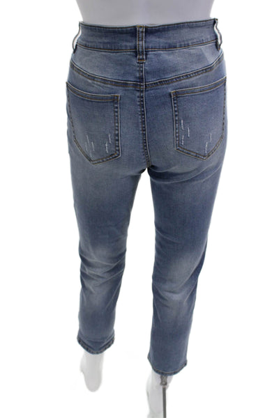 Renuar Womens Petite Ankle Cropped High Rise Blue Jeans Size 16