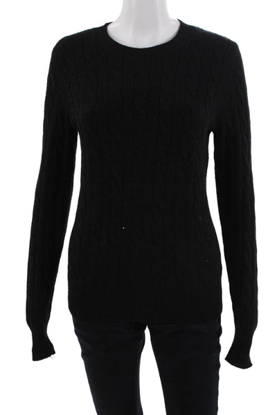 Vineyard Vines Women Black Cashmere Blend Pullover Sweater Crew Neck Size XS