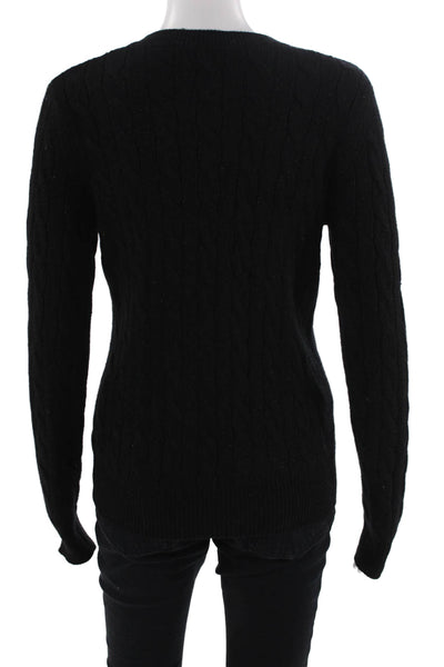Vineyard Vines Women Black Cashmere Blend Pullover Sweater Crew Neck Size XS