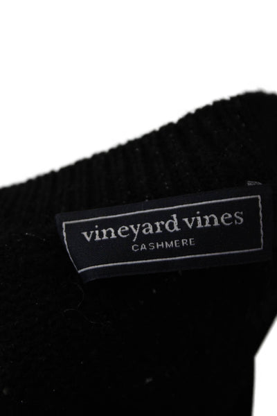 Vineyard Vines Women Black Cashmere Blend Pullover Sweater Crew Neck Size XS