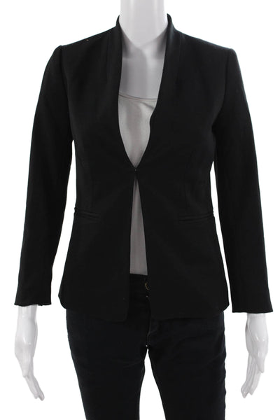J Crew Womens Blazer Black Long Sleeve Polyester Viscose Stretch Size 00