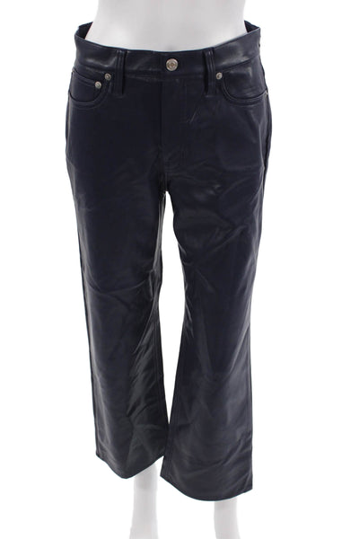 J Crew Women Cropped Biker Pants Dark Blue 100% Viscose Size 25