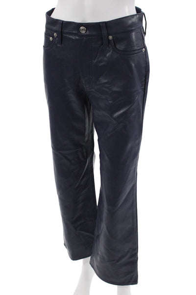 J Crew Women Cropped Biker Pants Dark Blue 100% Viscose Size 25