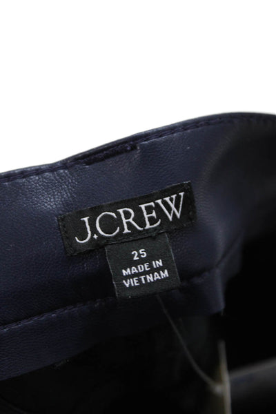 J Crew Women Cropped Biker Pants Dark Blue 100% Viscose Size 25