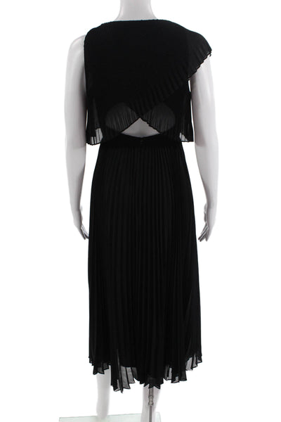 Club Monaco Women Fit & Flare Sleeveless Black Mid-Calf Dress Size 00