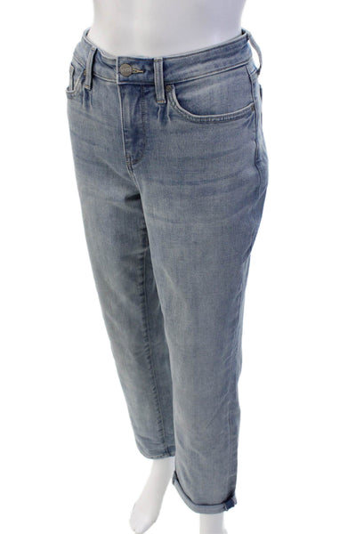NYDJ Womens Boyfriend Cropped Jeans Light Blue Mid Rise Inseam 30 Size 6