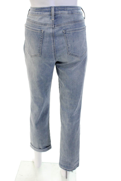 NYDJ Womens Boyfriend Cropped Jeans Light Blue Mid Rise Inseam 30 Size 6