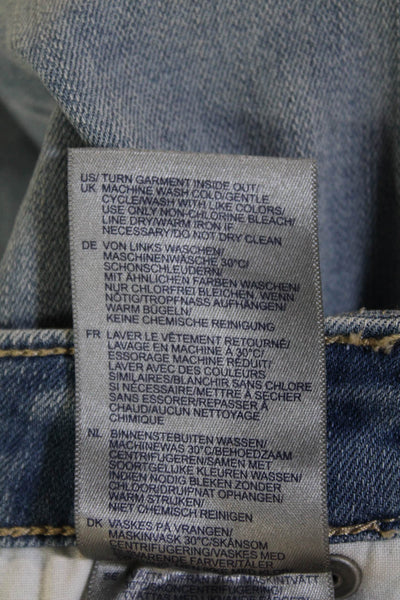 NYDJ Womens Boyfriend Cropped Jeans Light Blue Mid Rise Inseam 30 Size 6