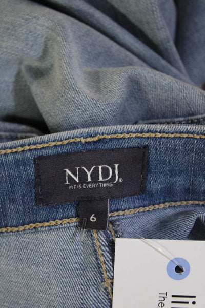 NYDJ Womens Boyfriend Cropped Jeans Light Blue Mid Rise Inseam 30 Size 6