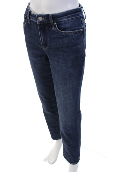 NYDJ Womens Straight Ankle Dark Blue Jeans Button Mid Rise Size 6