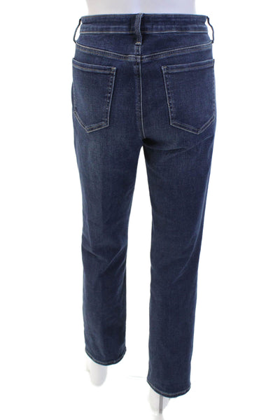 NYDJ Womens Straight Ankle Dark Blue Jeans Button Mid Rise Size 6