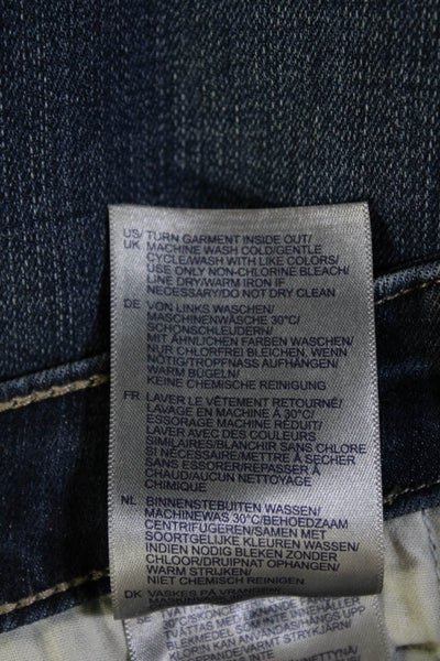 NYDJ Womens Straight Ankle Dark Blue Jeans Button Mid Rise Size 6