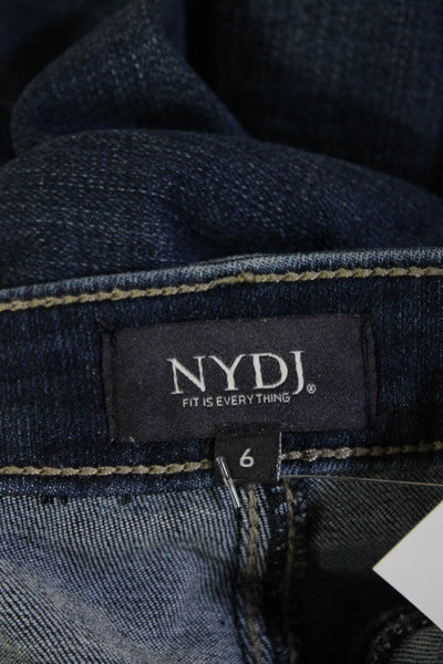 NYDJ Womens Straight Ankle Dark Blue Jeans Button Mid Rise Size 6