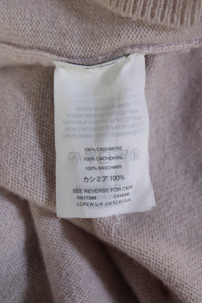 J Crew Women Pink 100% Cashmere Crew Neck Long Sleeve Pullover Sweater Size S