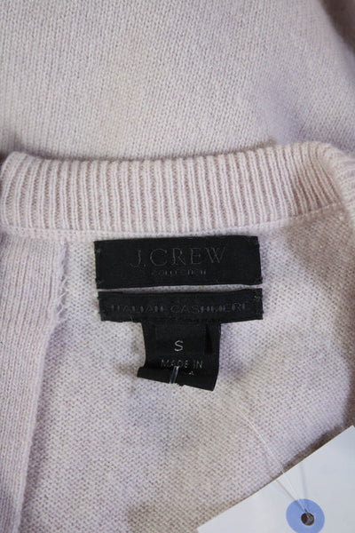 J Crew Women Pink 100% Cashmere Crew Neck Long Sleeve Pullover Sweater Size S