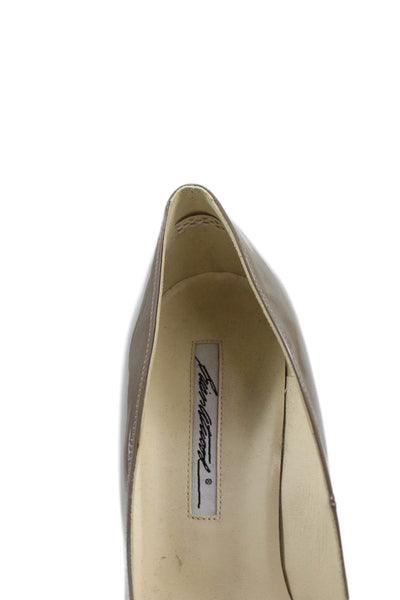Brian Atwood Womens Patent Leather Platform High Heels Gray Size 8.5