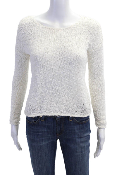 Graham & Spencer Unisex White Cotton Pullover Sweater Long Sleeve Size S