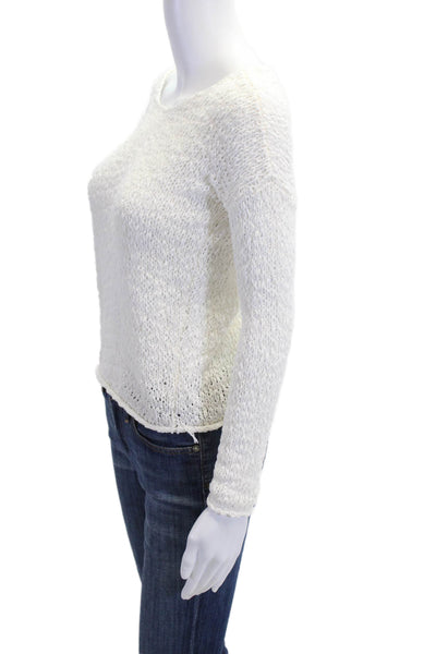 Graham & Spencer Unisex White Cotton Pullover Sweater Long Sleeve Size S
