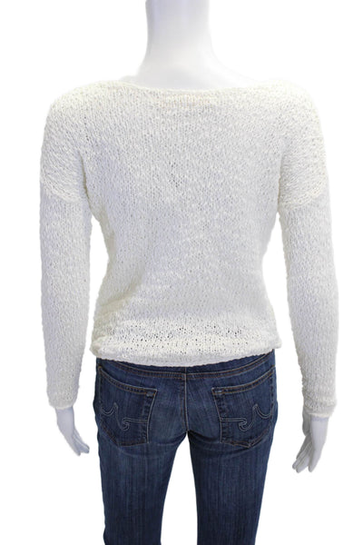 Graham & Spencer Unisex White Cotton Pullover Sweater Long Sleeve Size S