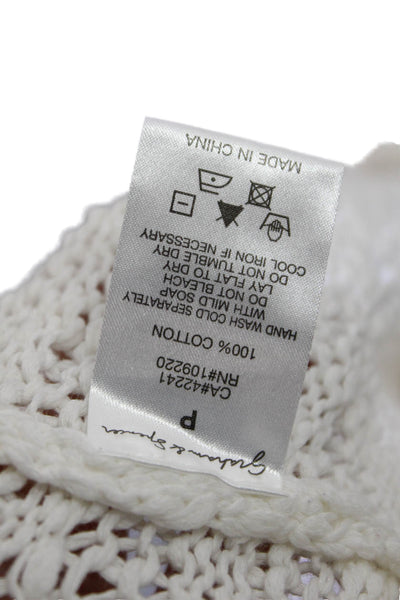 Graham & Spencer Unisex White Cotton Pullover Sweater Long Sleeve Size S