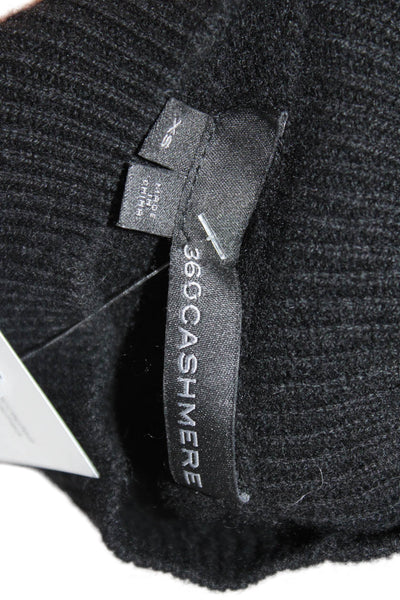 360 Cashmere Women Sweaters Black Mock Neck Sleeveless 100% Cashmere Size XS