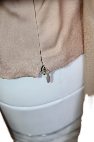Collette Dinnigan Women Slip Dress Beige Silk Sleeveless Square Neck Size XS