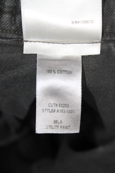 Agolde Womens Cargo Cropped Pants Dark Gray 100% Cotton Button Size 24
