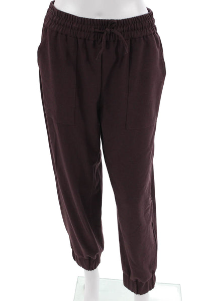 Zara Womens Jogger Sweatpants Brown Drawstring 68%Poly 28%Viscose Size M