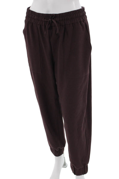 Zara Womens Jogger Sweatpants Brown Drawstring 68%Poly 28%Viscose Size M