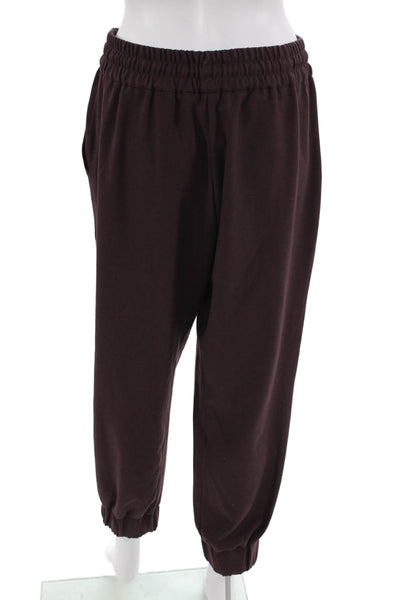 Zara Womens Jogger Sweatpants Brown Drawstring 68%Poly 28%Viscose Size M