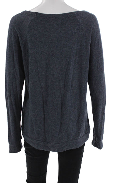 Lauren Moshi Women Pullover Sweatshirt Dark Blue Rainbow Long Sleeve Size S