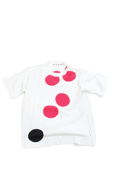 Marni Girls Short Sleeves Round Neck Graphic T-Shirt White Size S